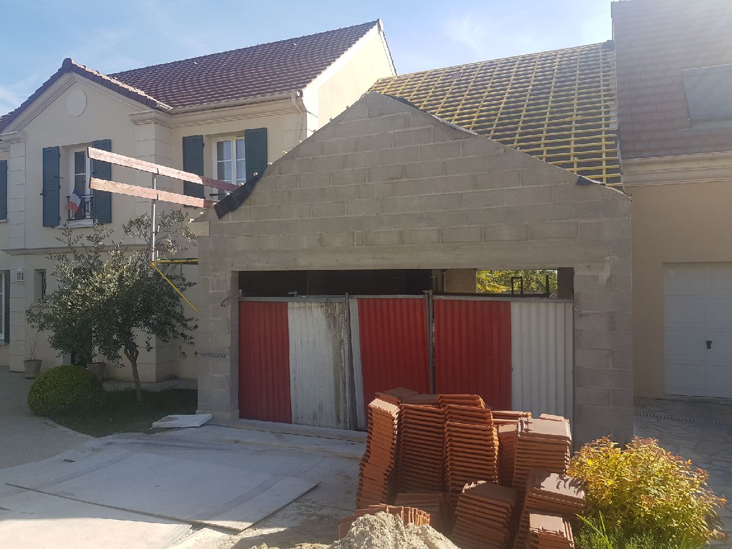Saint Witz extension double garage maison